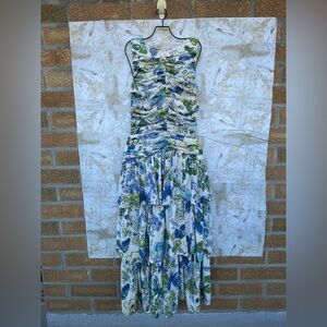 Abercrombie & Fitch High Neck Ruched Tiered Maxi Dress size XS